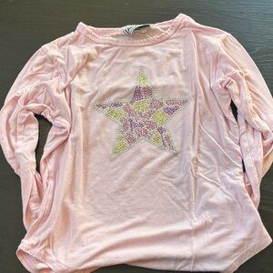 Pink Star Long Sleeve Kids Tee